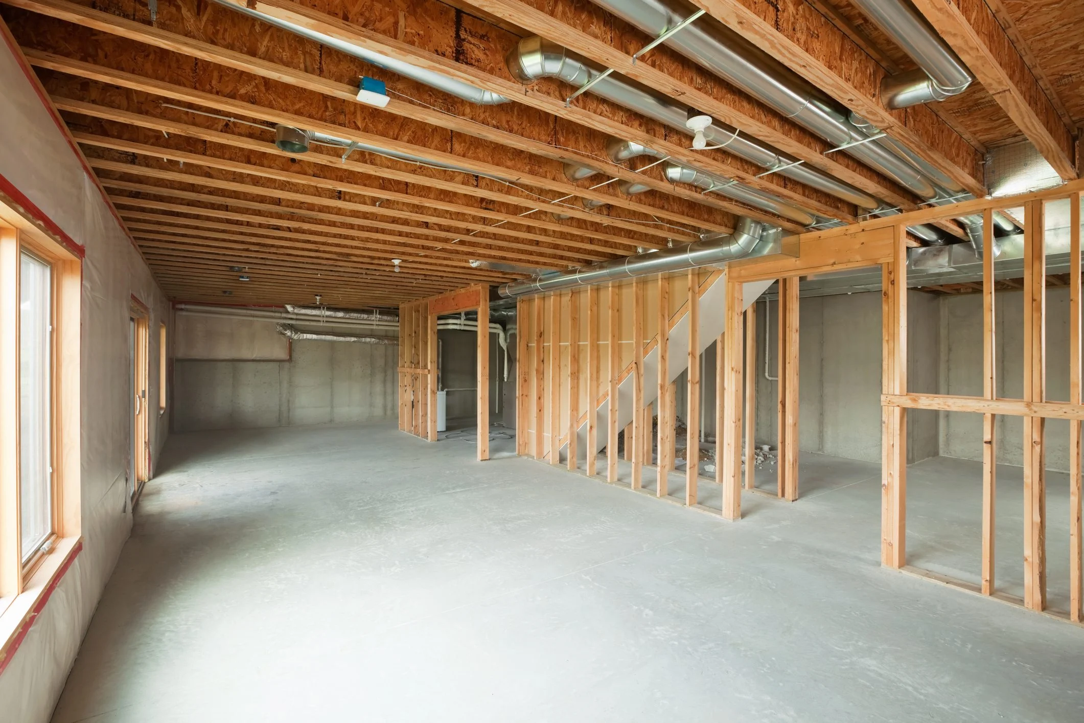 Basement finishing project in Leesburg Virginia